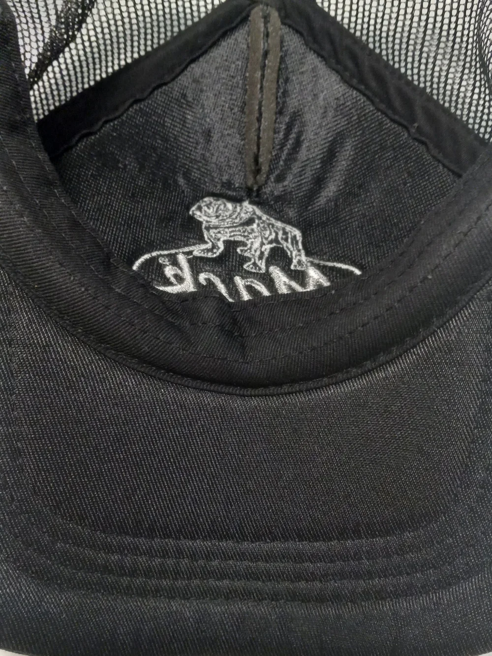 Black Embroidered Logo Cap